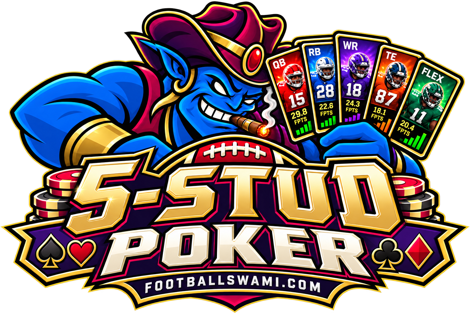 Fantasy 5-Stud Poker&reg; on FootballSwami.com